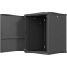 Lanberg Wall-Mounted Rack Cabinet 19 inches 15U 600x600 black metal door (flat pack)