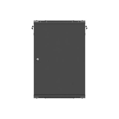 Lanberg Wall-Mounted Rack Cabinet 19 inches 18U 600x600 black metal door (flat pack)