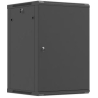 Lanberg Wall-Mounted Rack Cabinet 19 inches 18U 600x600 black metal door (flat pack)