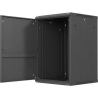 Lanberg Wall-Mounted Rack Cabinet 19 inches 18U 600x600 black metal door (flat pack)