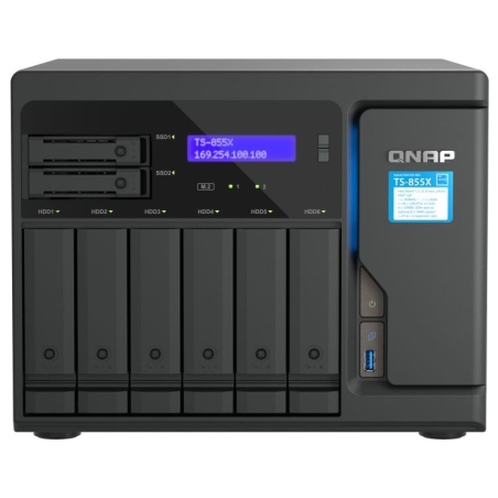 Qnap | 8-Bay desktop NAS | TS-855X-8G | Intel Atom | C5125 8-core | Processor frequency 2.8 GHz | 8 GB