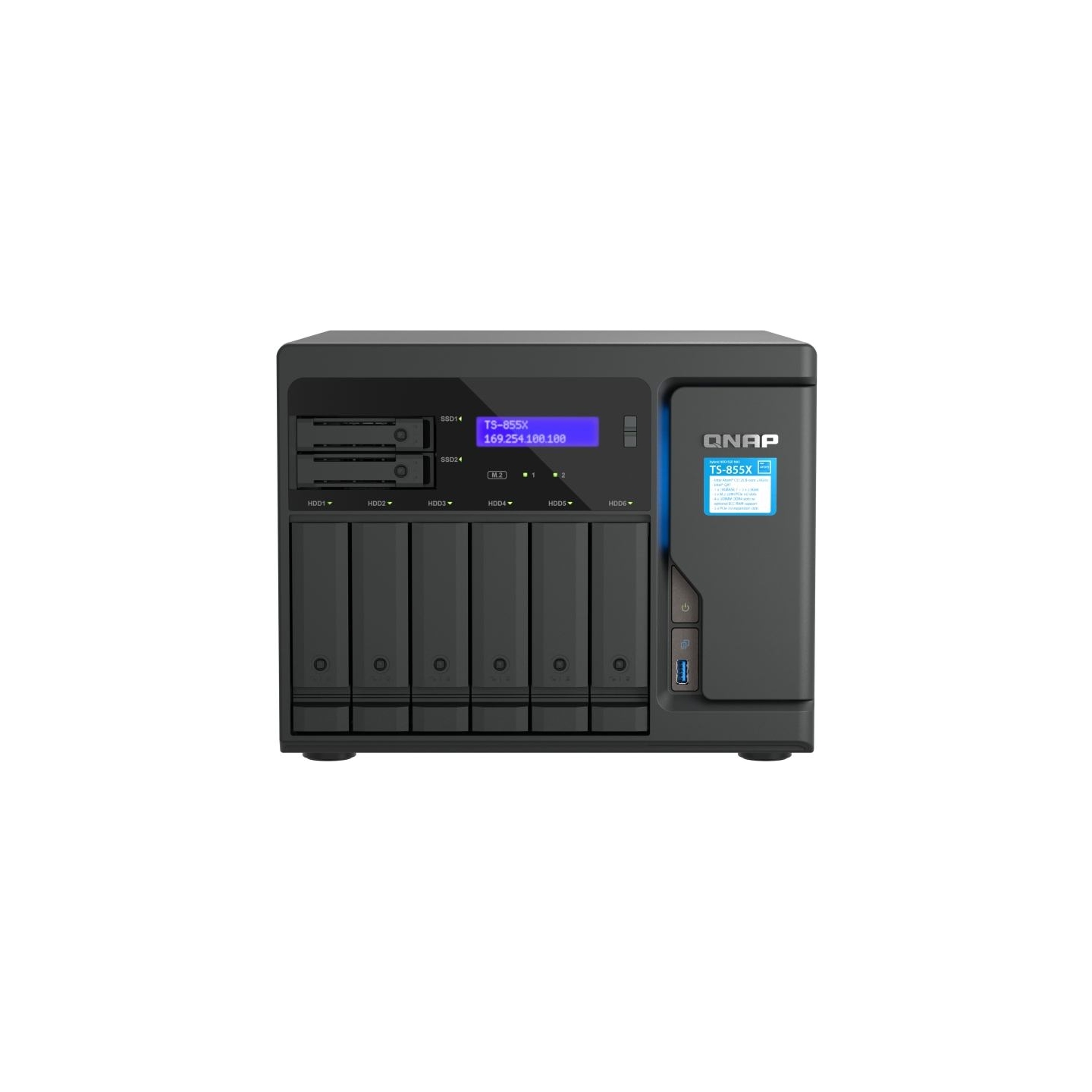 Qnap | 8-Bay desktop NAS | TS-855X-8G | Intel Atom | C5125 8-core | Processor frequency 2.8 GHz | 8 GB