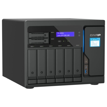 Qnap | 8-Bay desktop NAS | TS-855X-8G | Intel Atom | C5125 8-core | Processor frequency 2.8 GHz | 8 GB