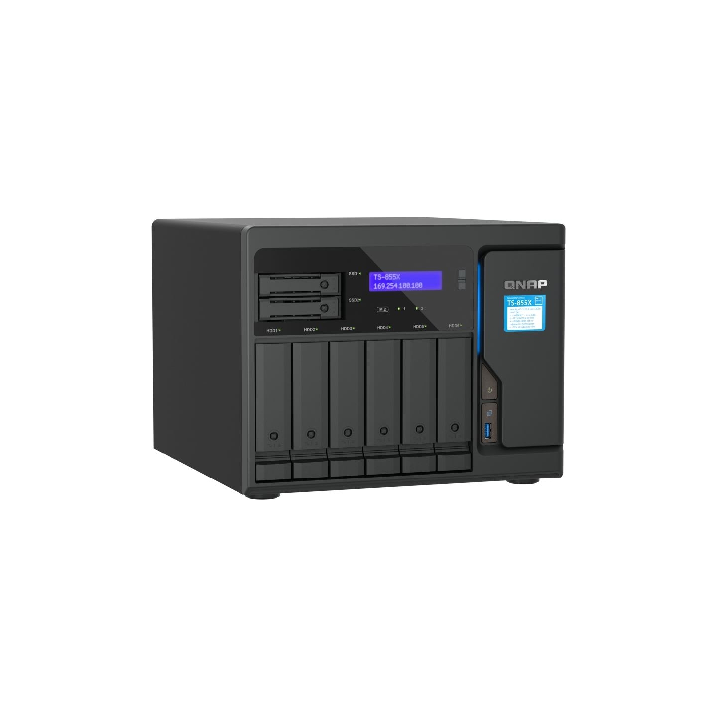 Qnap | 8-Bay desktop NAS | TS-855X-8G | Intel Atom | C5125 8-core | Processor frequency 2.8 GHz | 8 GB