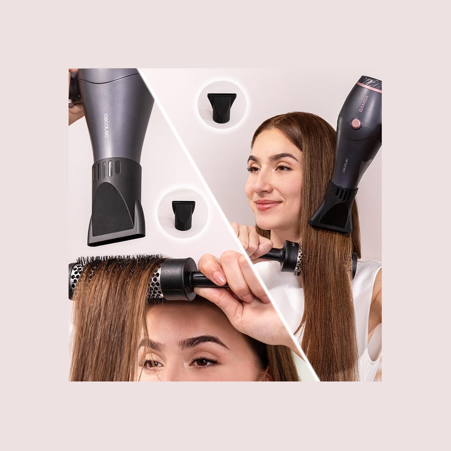 Cecotec Hair dryer | IoniCare Harmony | 2600 W | Number of temperature settings 3 | Ionic function | Grey | Diffuser nozzle