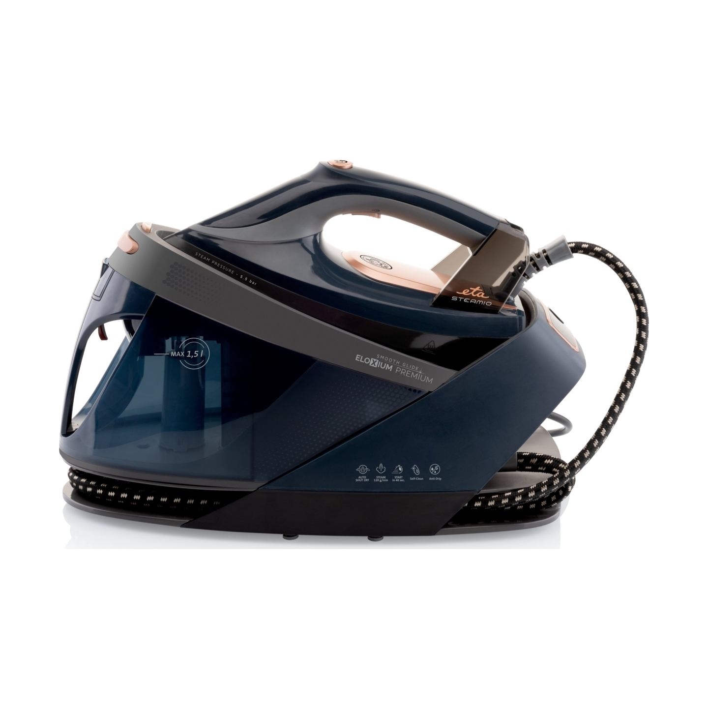 ETA | Ironing System | ETA129090000 | 2200 W | 1.5 L | 5.5 bar | Auto power off | Vertical steam function | Calc-clean function 