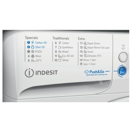 Indesit | Washing Machine | BWE 91496X WSV EE | Energy efficiency class A | Front loading | Washing capacity 9 kg | 1400 RPM | D