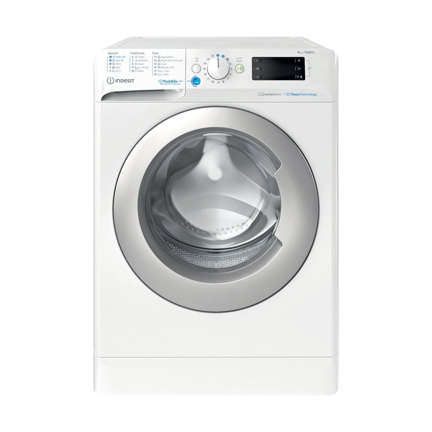 Indesit | Washing Machine | BWE 91496X WSV EE | Energy efficiency class A | Front loading | Washing capacity 9 kg | 1400 RPM | D