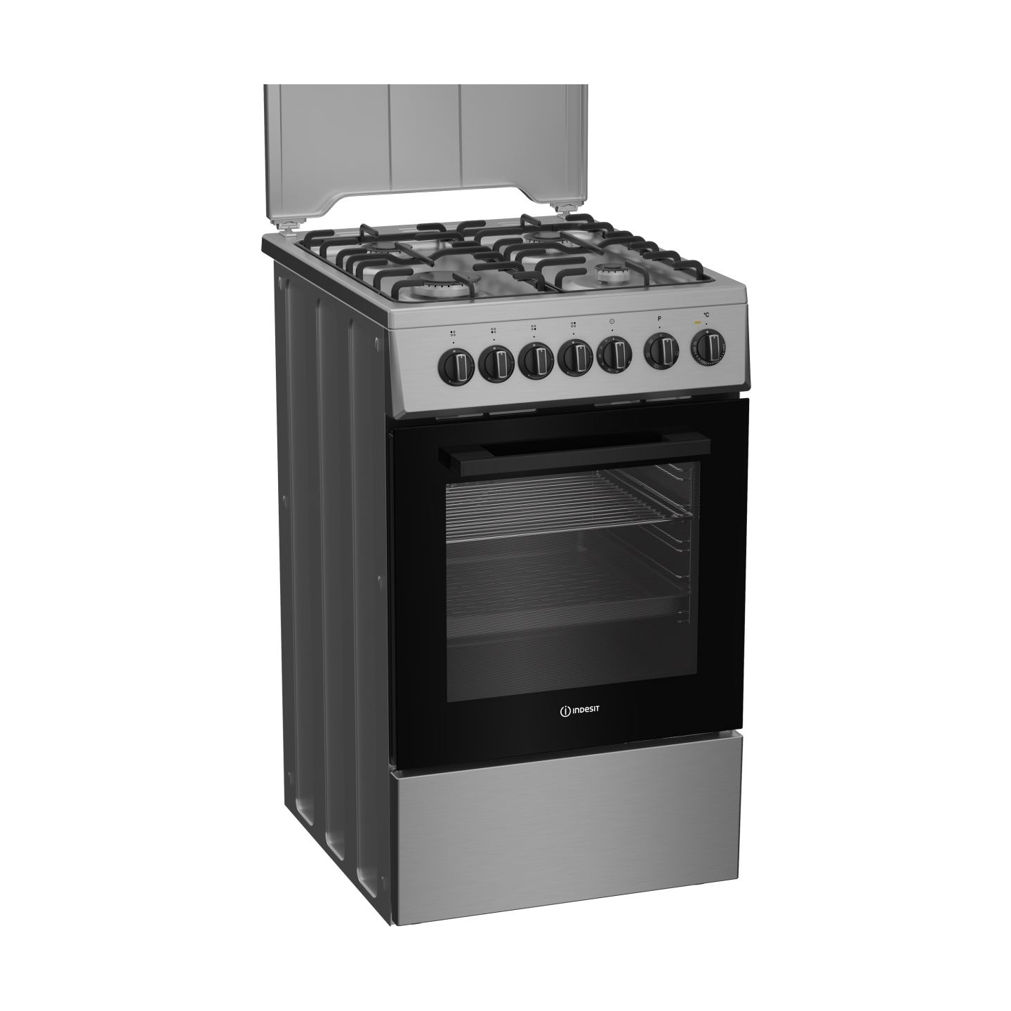 Indesit Cooker | I5G5PMX | Hob type Gas | Oven type Electric | Stainless Steel | Width 50 cm | Depth 60 cm | Grilling | Energy e