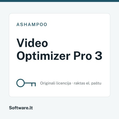 Ashampoo Video Optimizer Pro 3 – 1 datoram, Beztermiņa licence