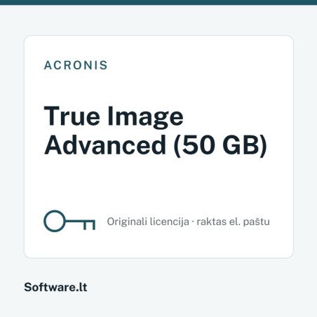 Acronis True Image Advanced (50 GB) – 5 devices, 1 year