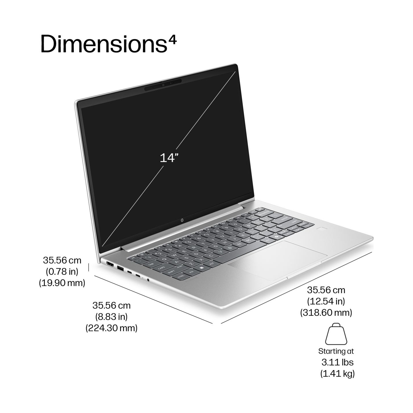 HP ProBook 4 G2a 14 - Ryzen 5 230, 16GB, 512GB SSD, 14 WUXGA 300-nit AG, 1080p non-IR cam, NO WWAN-readyness, FPR, US backlit ke