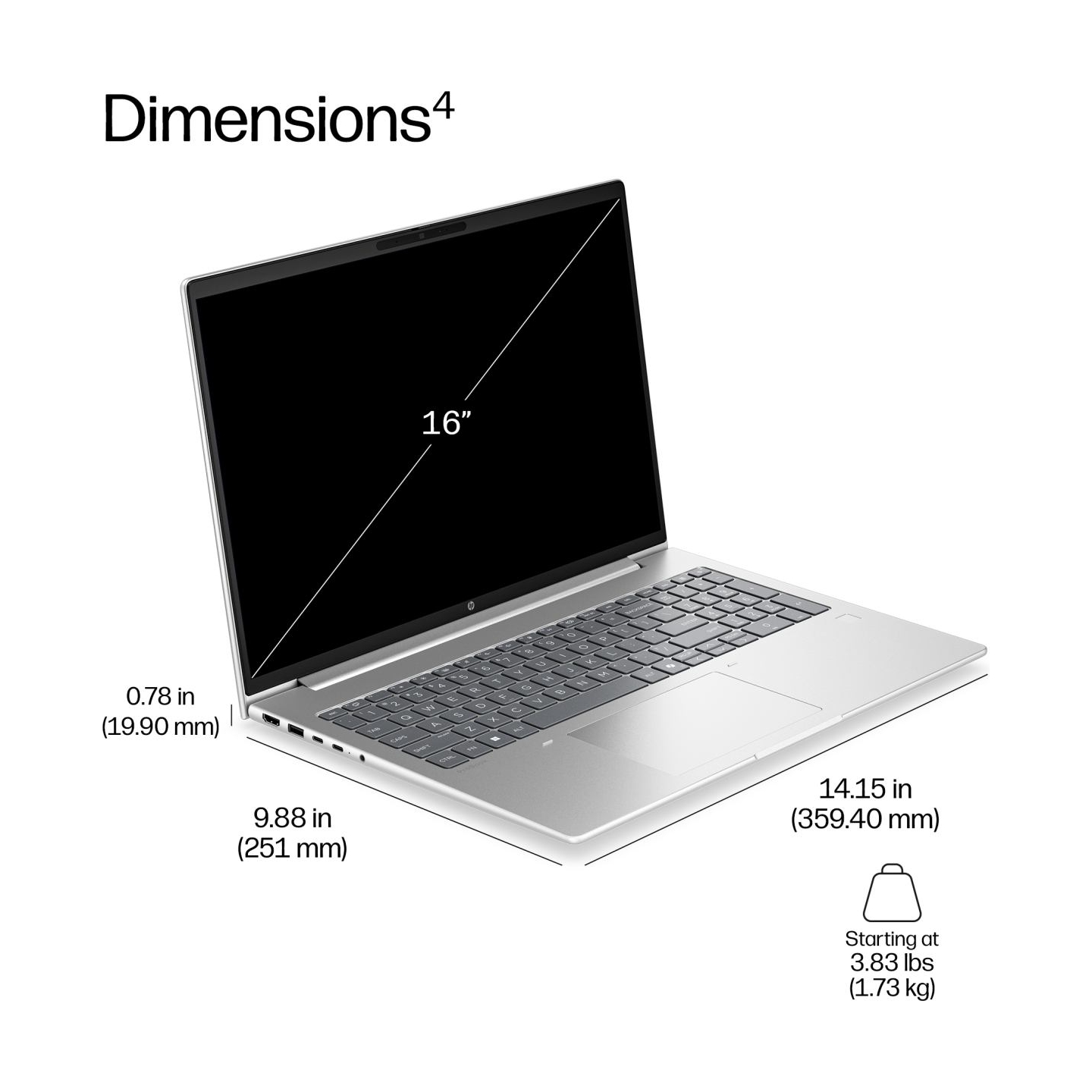 HP ProBook 4 G2a 16 - Ryzen 5 230, 16GB, 512GB SSD, 16 WUXGA 300-nit AG, 1080p non-IR cam, NO WWAN-readyness, FPR, US backlit ke