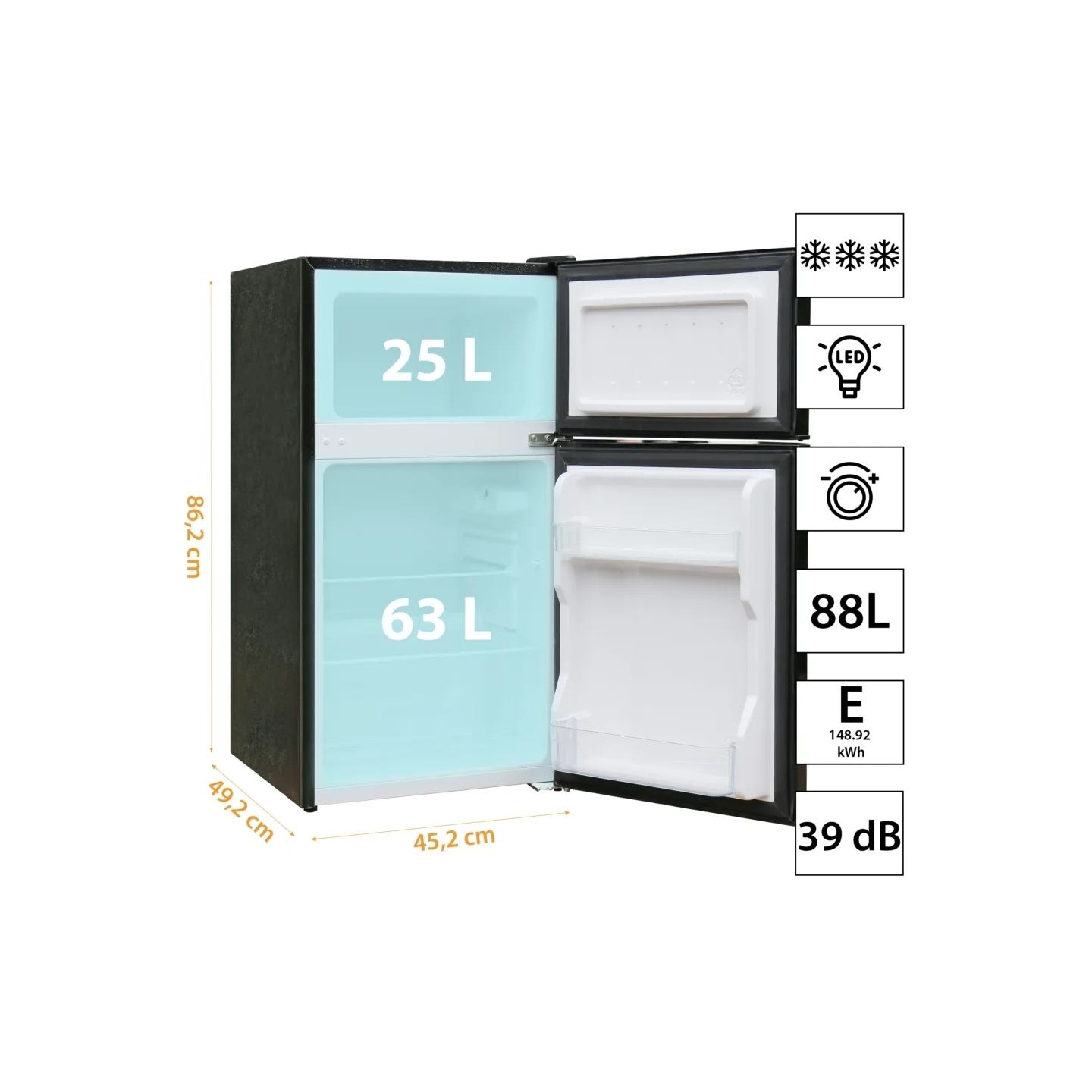 Manta MM545DBK Fridge 88L Black