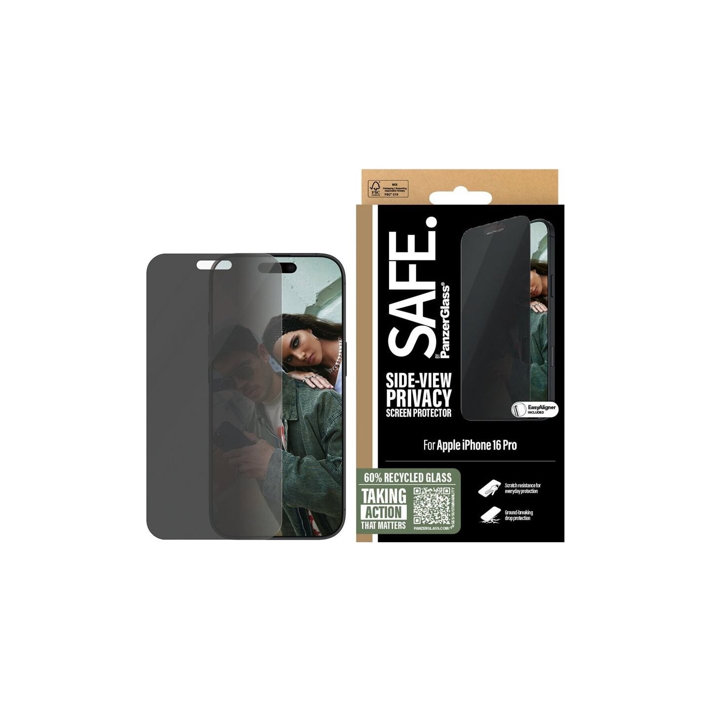Panzerglass Screen protector | Apple | iPhone 16 Pro | Glass | Black | Ultra-Wide Fit