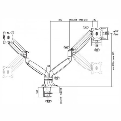 Logilink BP0043 - Dual alumium mount