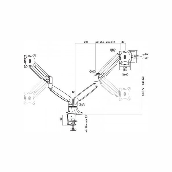 Logilink BP0043 - Dual alumium mount