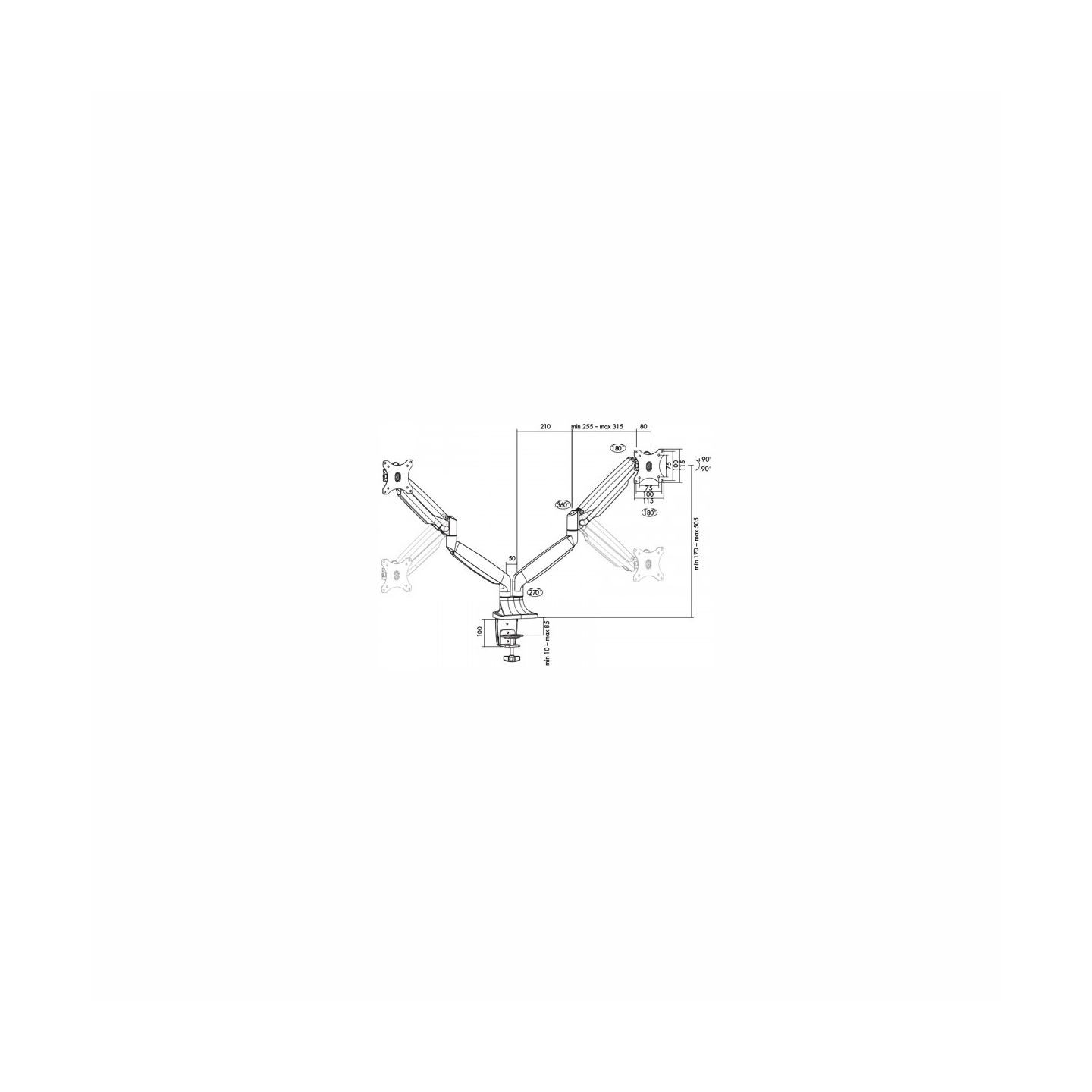 Logilink BP0043 - Dual alumium mount