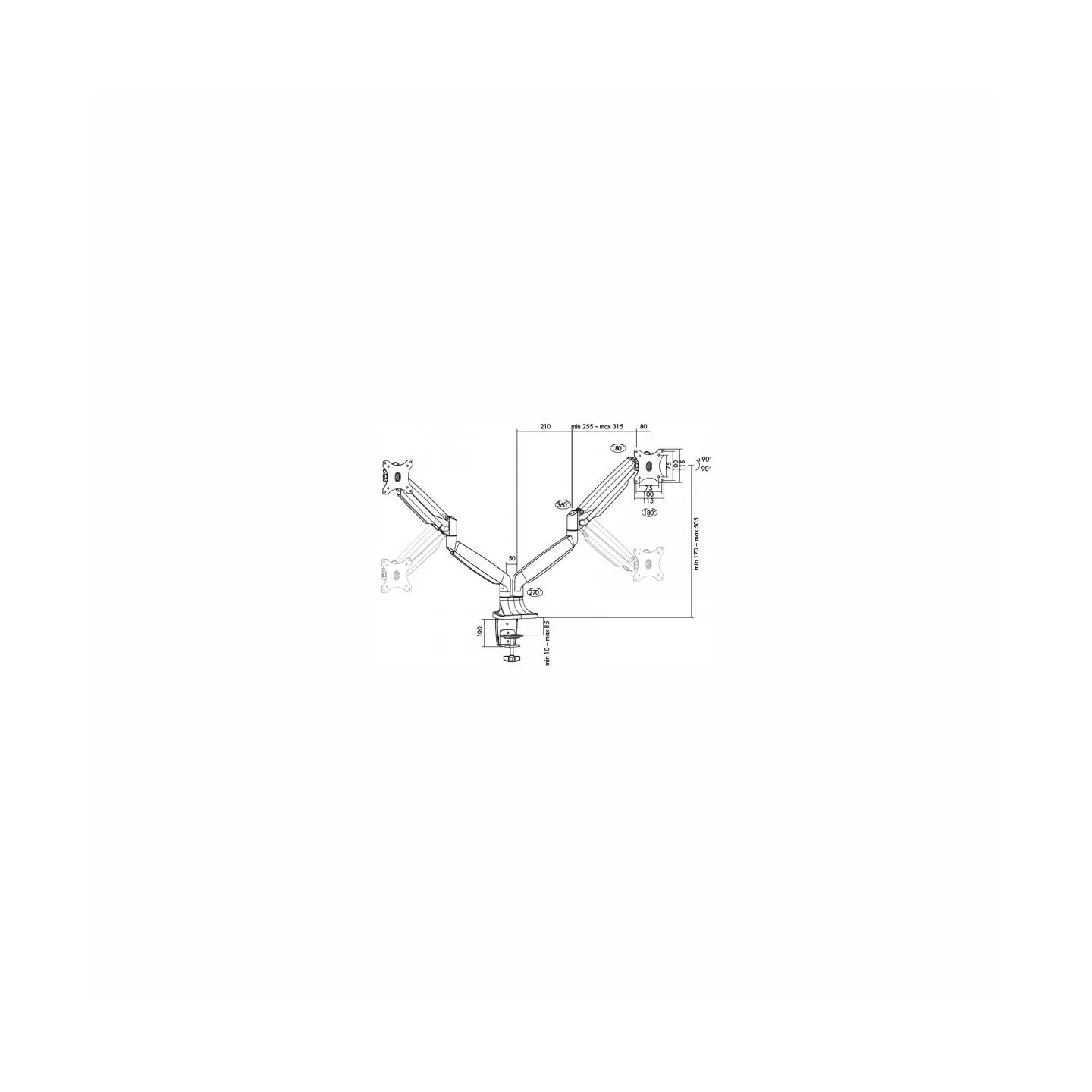 Logilink BP0043 - Dual alumium mount