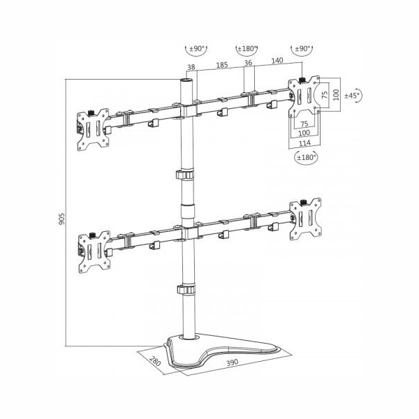 Logilink BP0046 Quad Monitor Desk Stand 13"-32'' | Logilink | Desk Mount | BP0046 | 13-32 " | Maximum weight (capacity) Carrying
