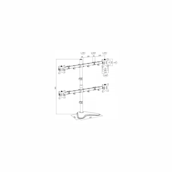 Logilink BP0046 Quad Monitor Desk Stand 13"-32'' | Logilink | Desk Mount | BP0046 | 13-32 " | Maximum weight (capacity) Carrying