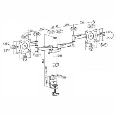 Logilink BP0077 Dual aluminum mount