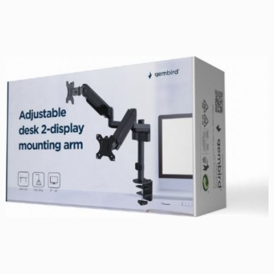 Gembird Adjustable desk 2-display mount