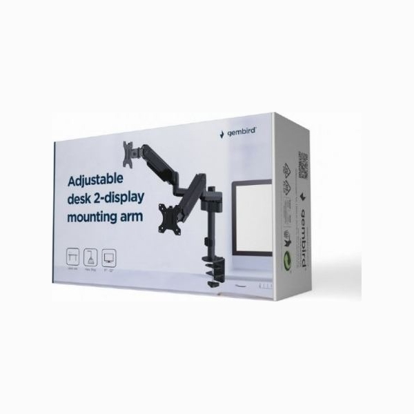 Gembird Adjustable desk 2-display mount