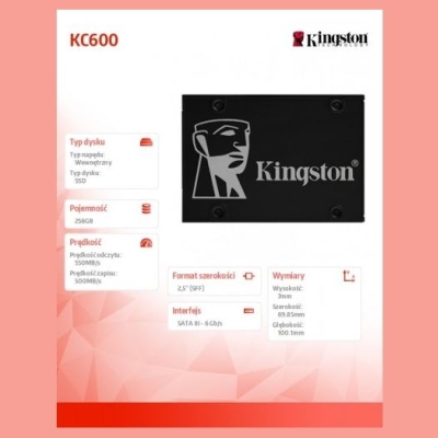 Kingston 256GB SSD KC600 SATA3 2.5inch