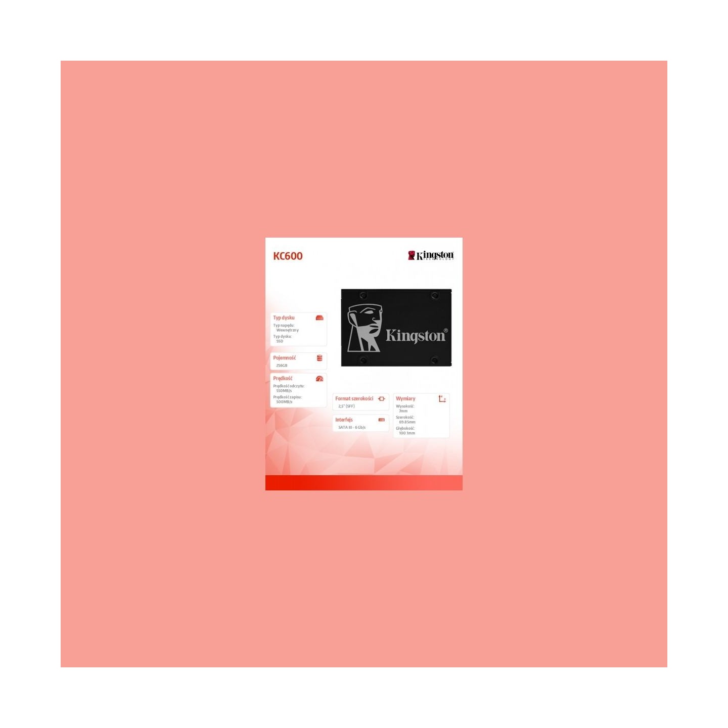Kingston 256GB SSD KC600 SATA3 2.5inch