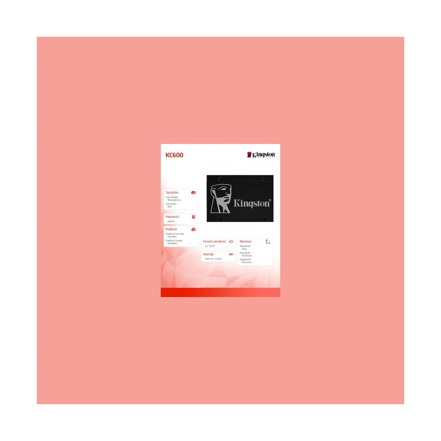 Kingston 256GB SSD KC600 SATA3 2.5inch