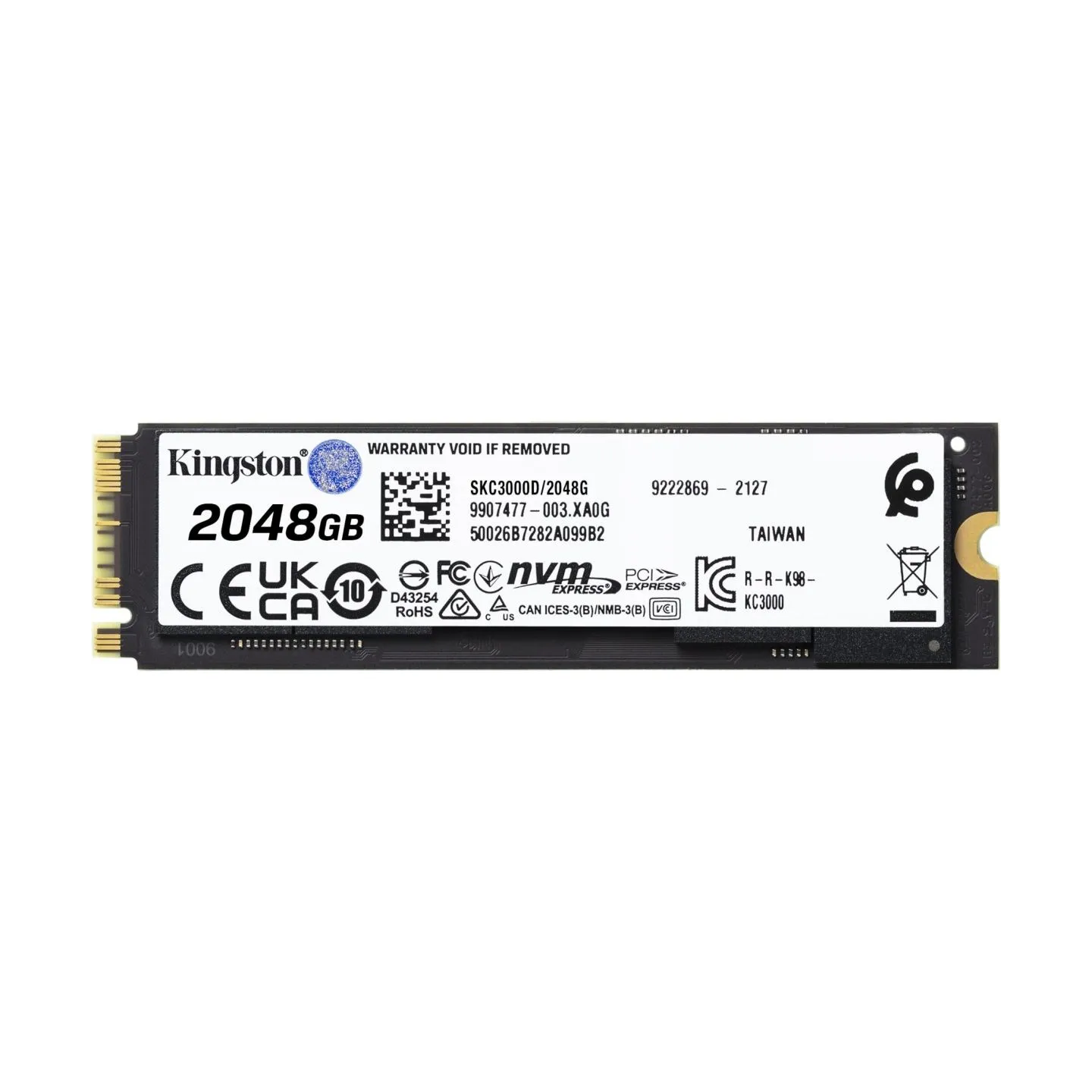 Kingston | SSD | KC3000 | 2048 GB | SSD form factor M.2 2280 | Solid-state drive interface PCIe 4.0 NVMe M.2 | Read speed 7000 M