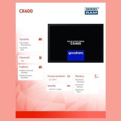 Goodram SSD CX400 Gen.2 2TB SATA III
