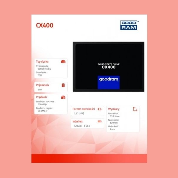 Goodram SSD CX400 Gen.2 2TB SATA III