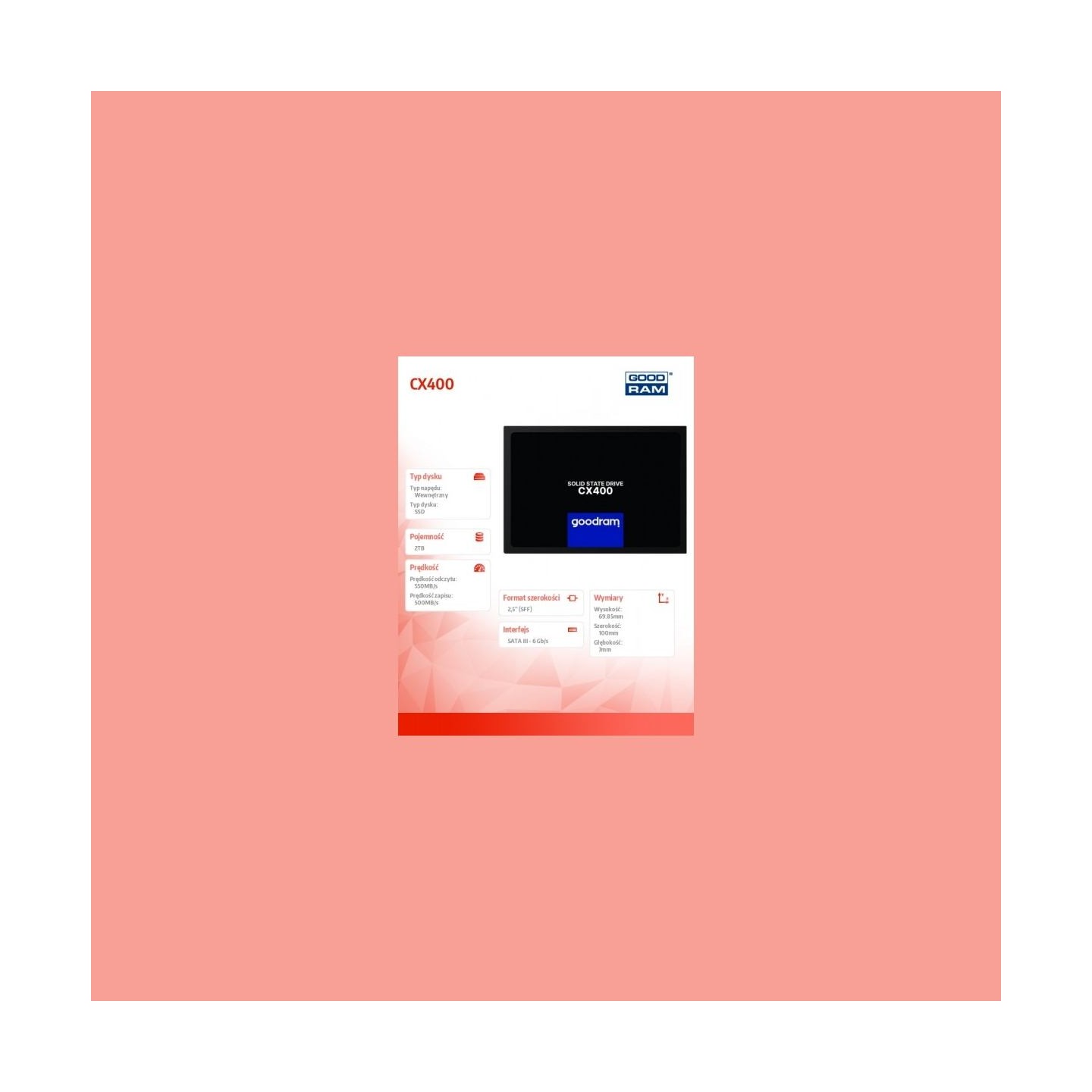 Goodram SSD CX400 Gen.2 2TB SATA III