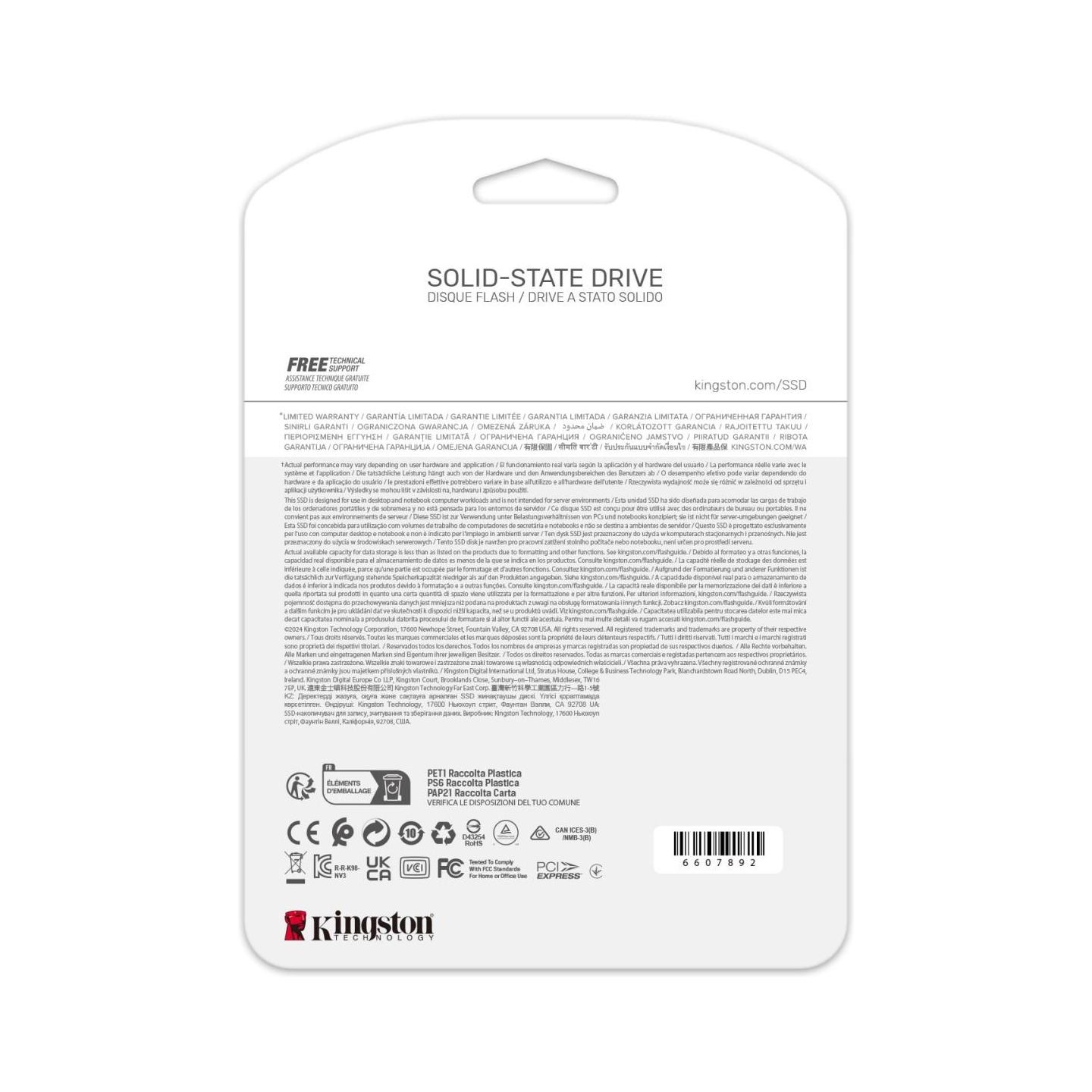 Kingston SSD | NV3 | 4000 GB | SSD form factor M.2 2280 | Solid-state drive interface PCIe 4.0 x4 NVMe | Read speed 6000 MB/s | 