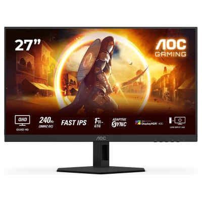 AOC | Q27G4ZR | 27 " | Fast IPS | QHD | 16:9 | 240 Hz | 1 ms | 2560 x 1440 pixels | 400 cd/m² | HDMI ports quantity 2 | Black