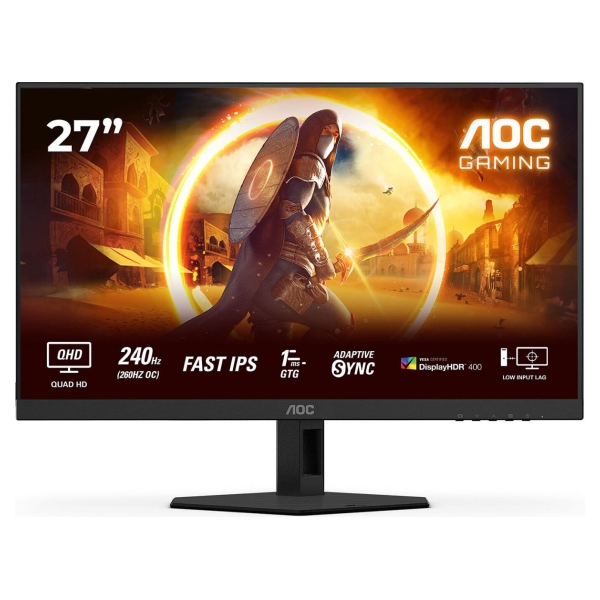 AOC | Q27G4ZR | 27 " | Fast IPS | QHD | 16:9 | 240 Hz | 1 ms | 2560 x 1440 pixels | 400 cd/m² | HDMI ports quantity 2 | Black