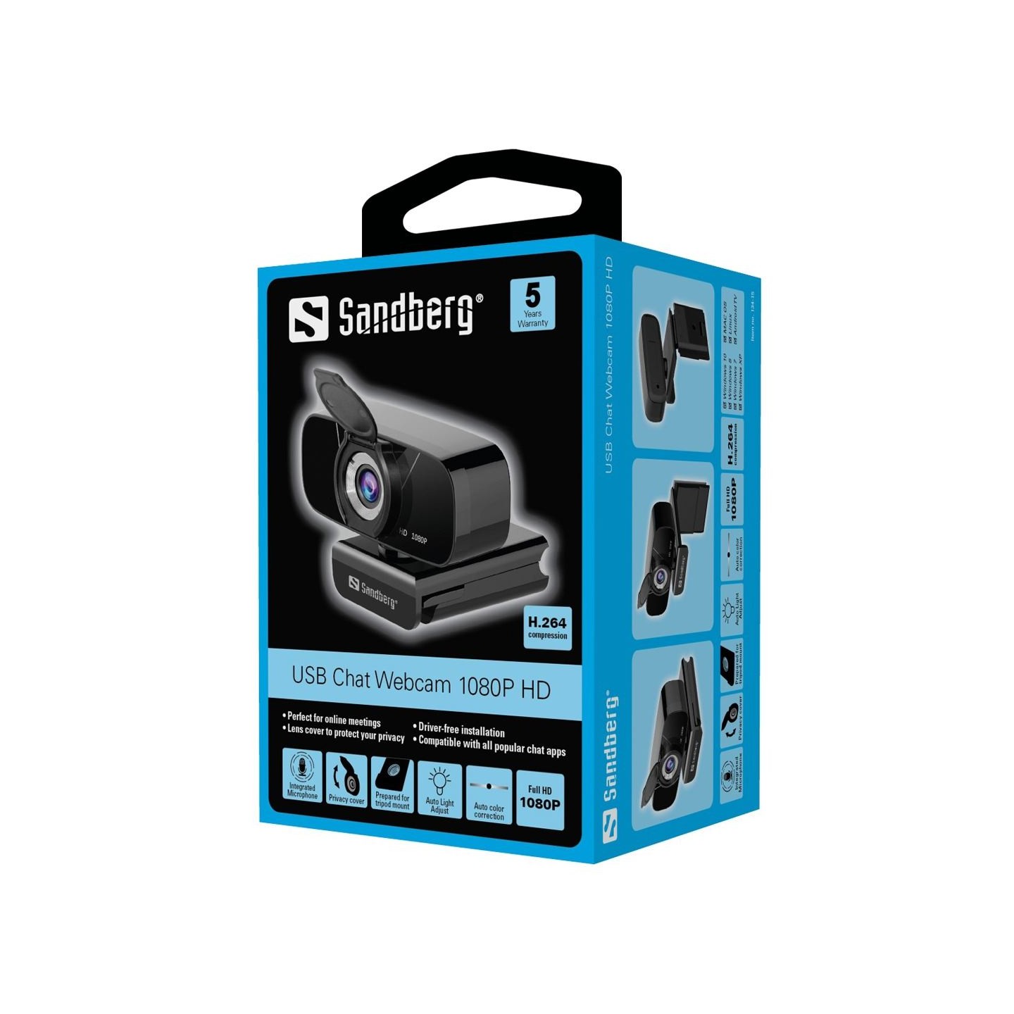 Sandberg USB Chat Webcam 1080P HD