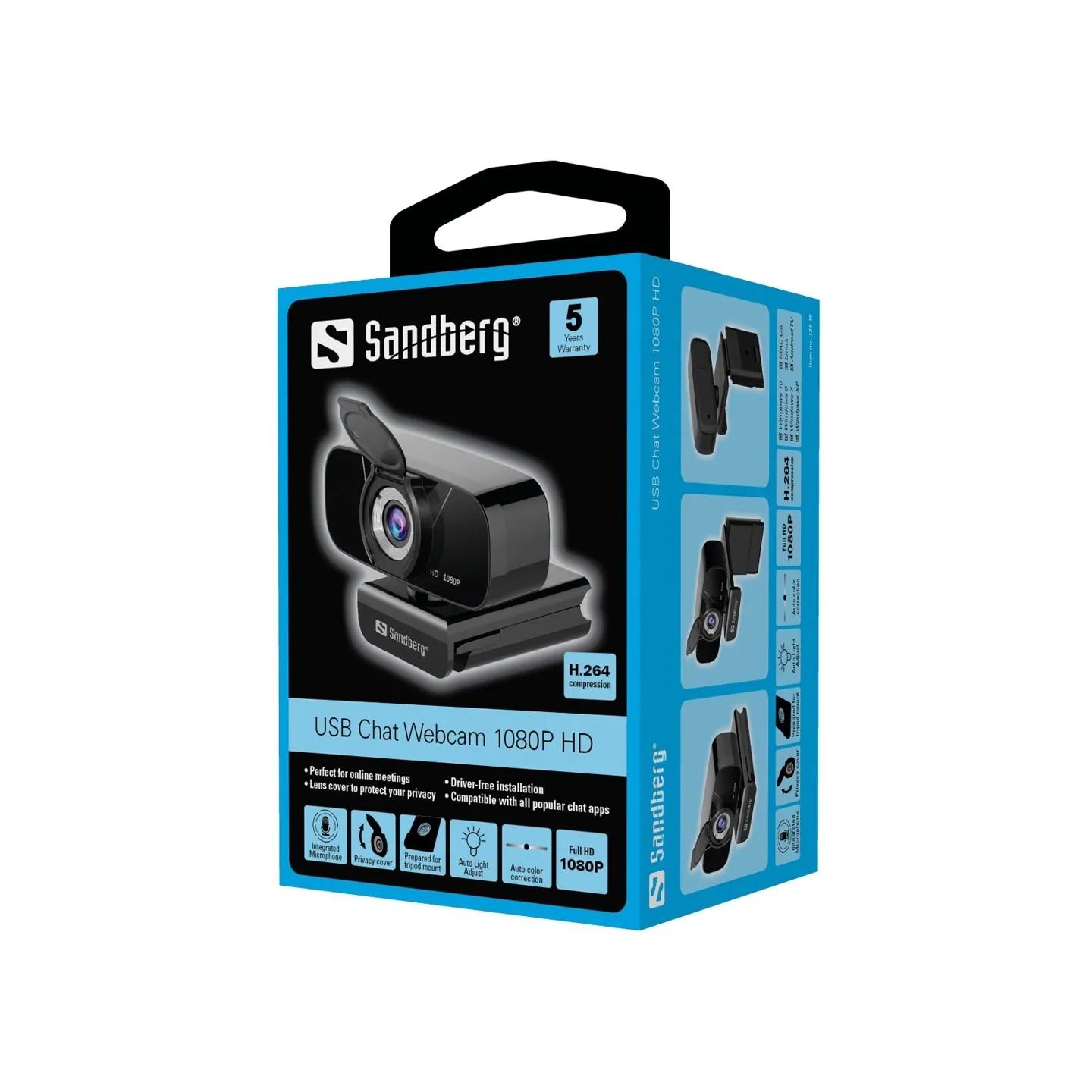 Sandberg USB Chat Webcam 1080P HD