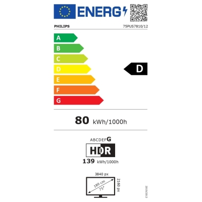 Philips QLED 4K TV | 75PUS7810/12 | 75 | Smart TV | TITAN OS | UHD | Black