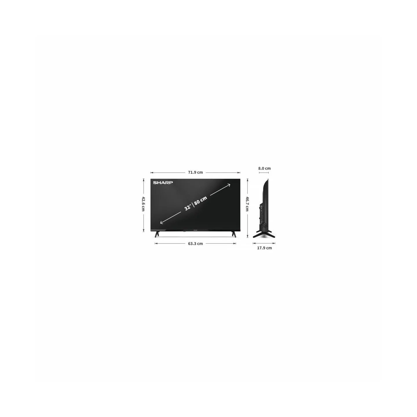 Sharp TV LED 32 inches 32HA1405E