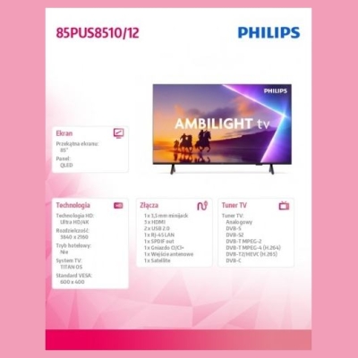 Philips TV QLED 85 inches 85PUS8510/12