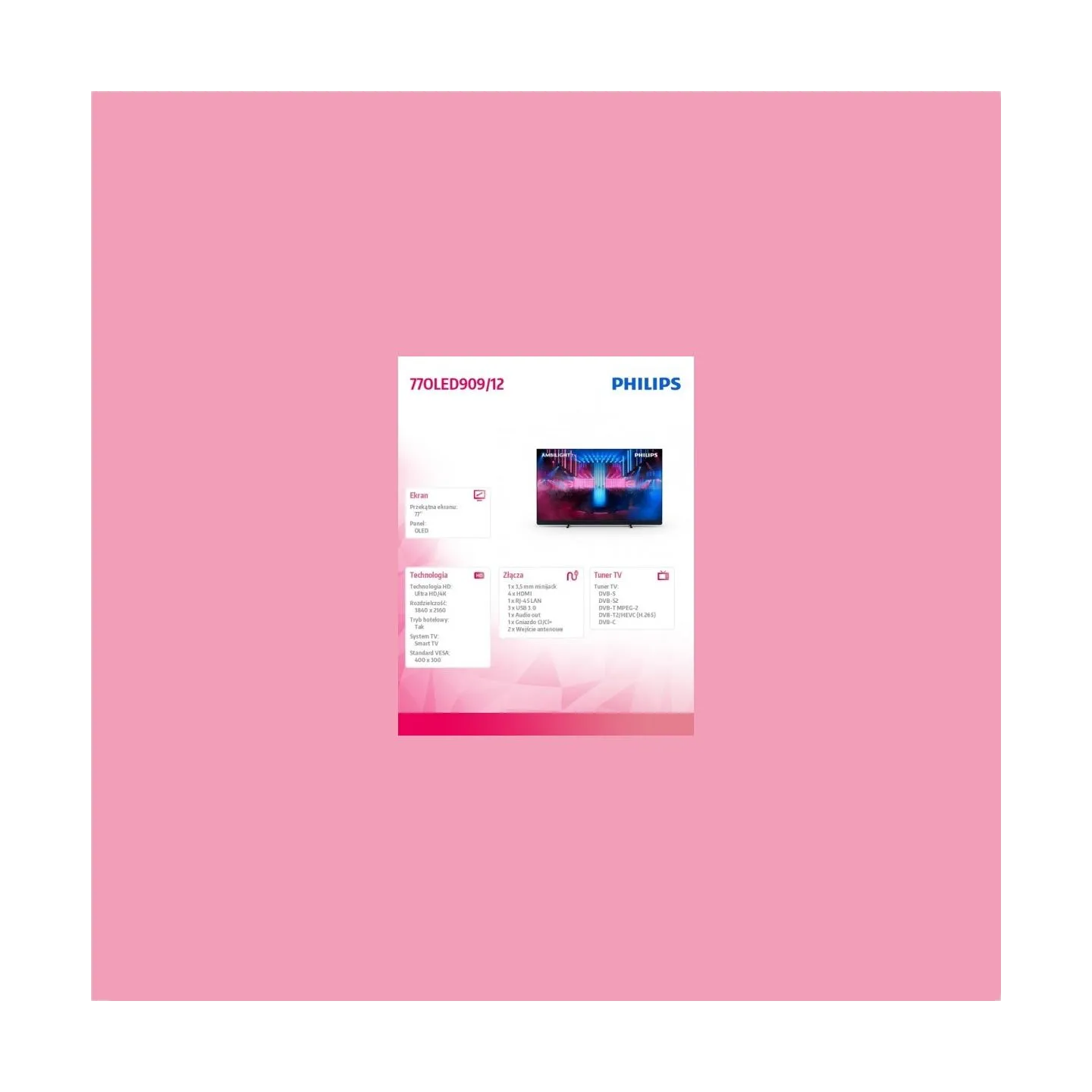 Philips TV 77 inches OLED 77OLED909/12
