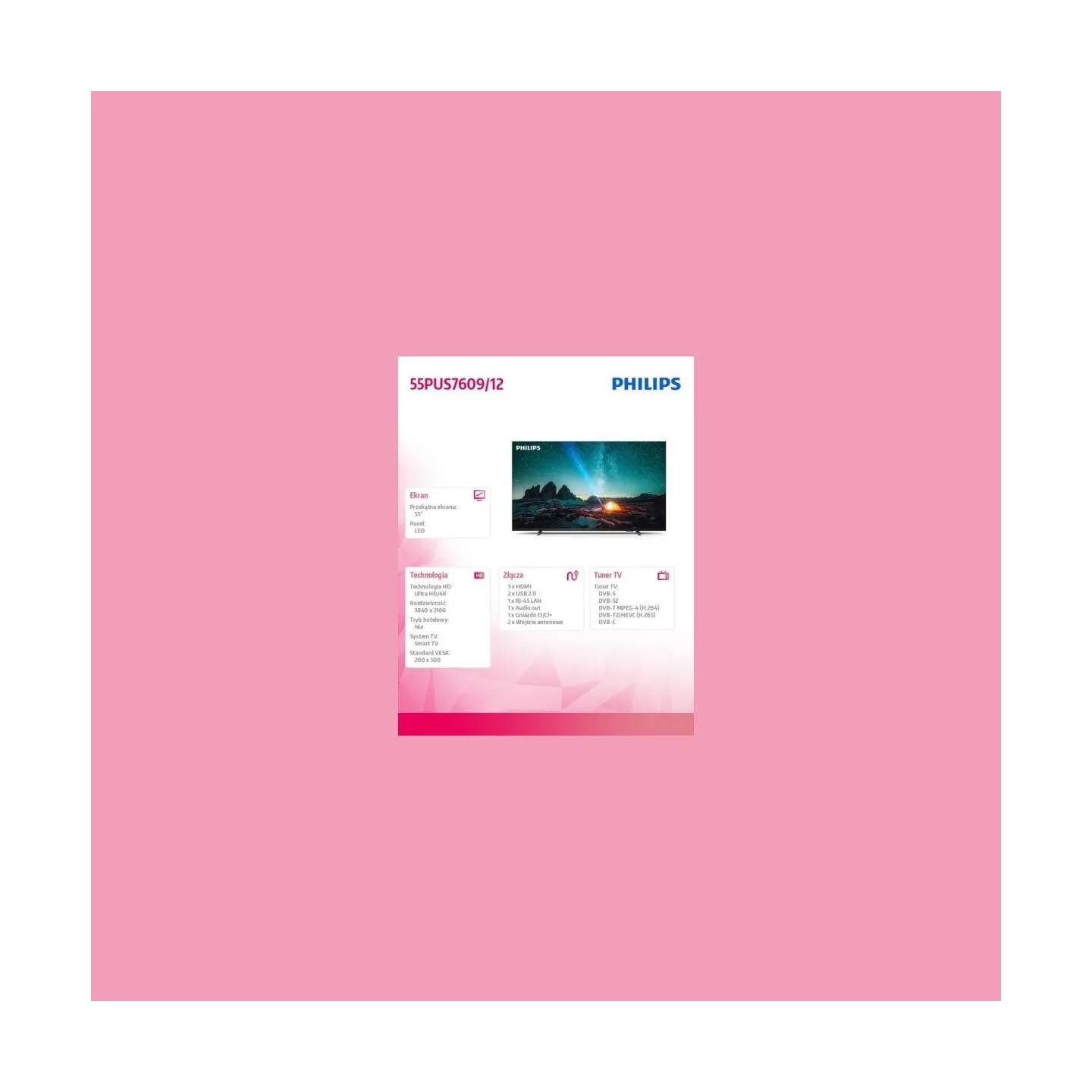 Philips TV 55 inches LED 55PUS7609/12