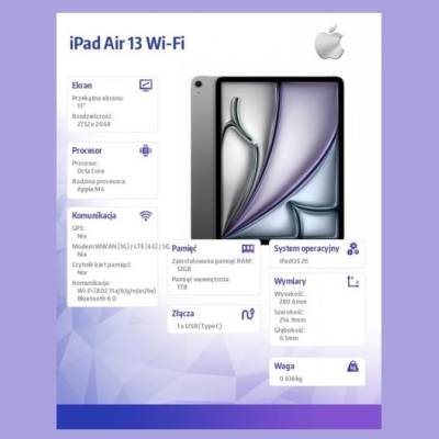 Apple iPad Air 13 inches WiFi 1TB Space Grey