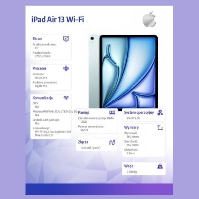 Apple iPad Air 13 inches WiFi 512GB Blue
