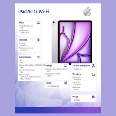 Apple iPad Air 13 inches WiFi 128GB Purple