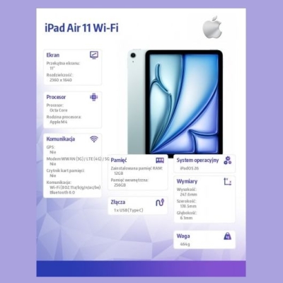 Apple iPad Air 11 inches WiFi 256GB Blue