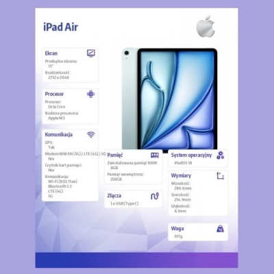 Apple IPAD AIR 13 WF CL 256GB BLU